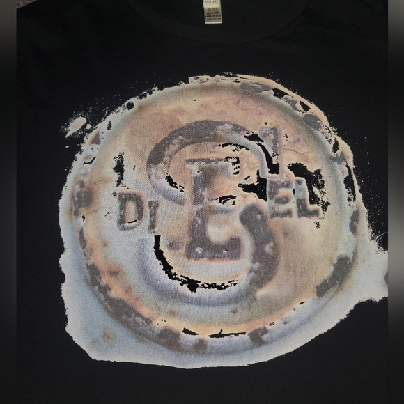 Y2K Diesel Shirt Size XL - 2000s Streetwear - Patina Rust Circle Logo - Cyber - Picture 2 of 5